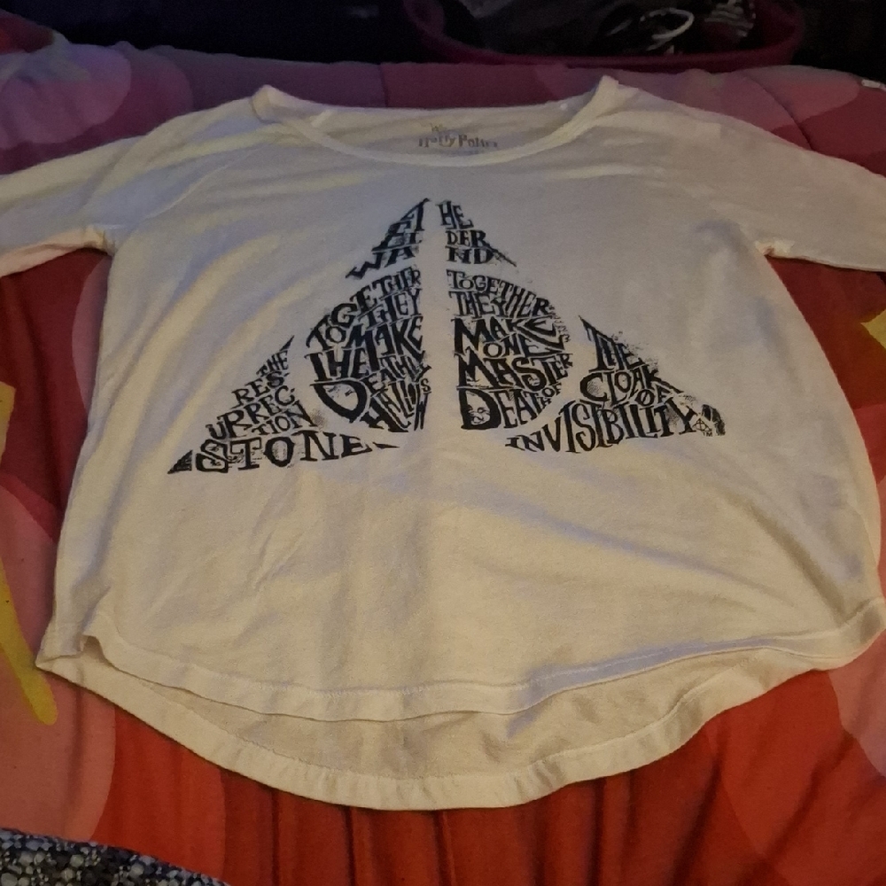 Harry Potter Women's White 3/4 Sleeve Tee